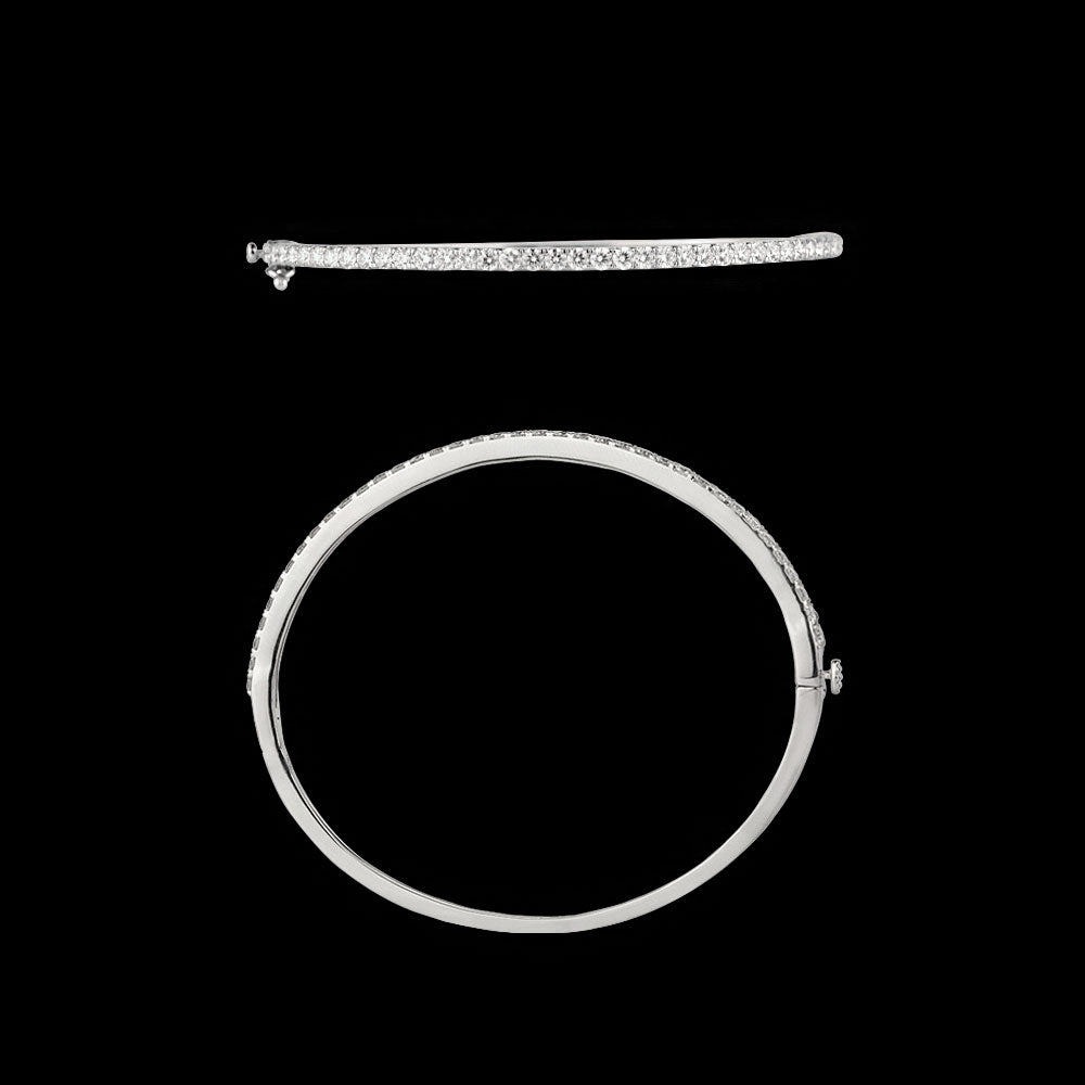 14K White Gold Diamond Kada - 1.46ct VS-SI-FG