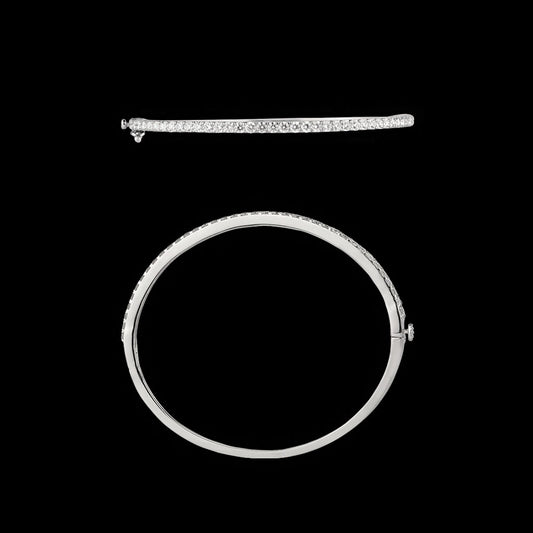 14K White Gold Diamond Kada - 1.46ct VS-SI-FG