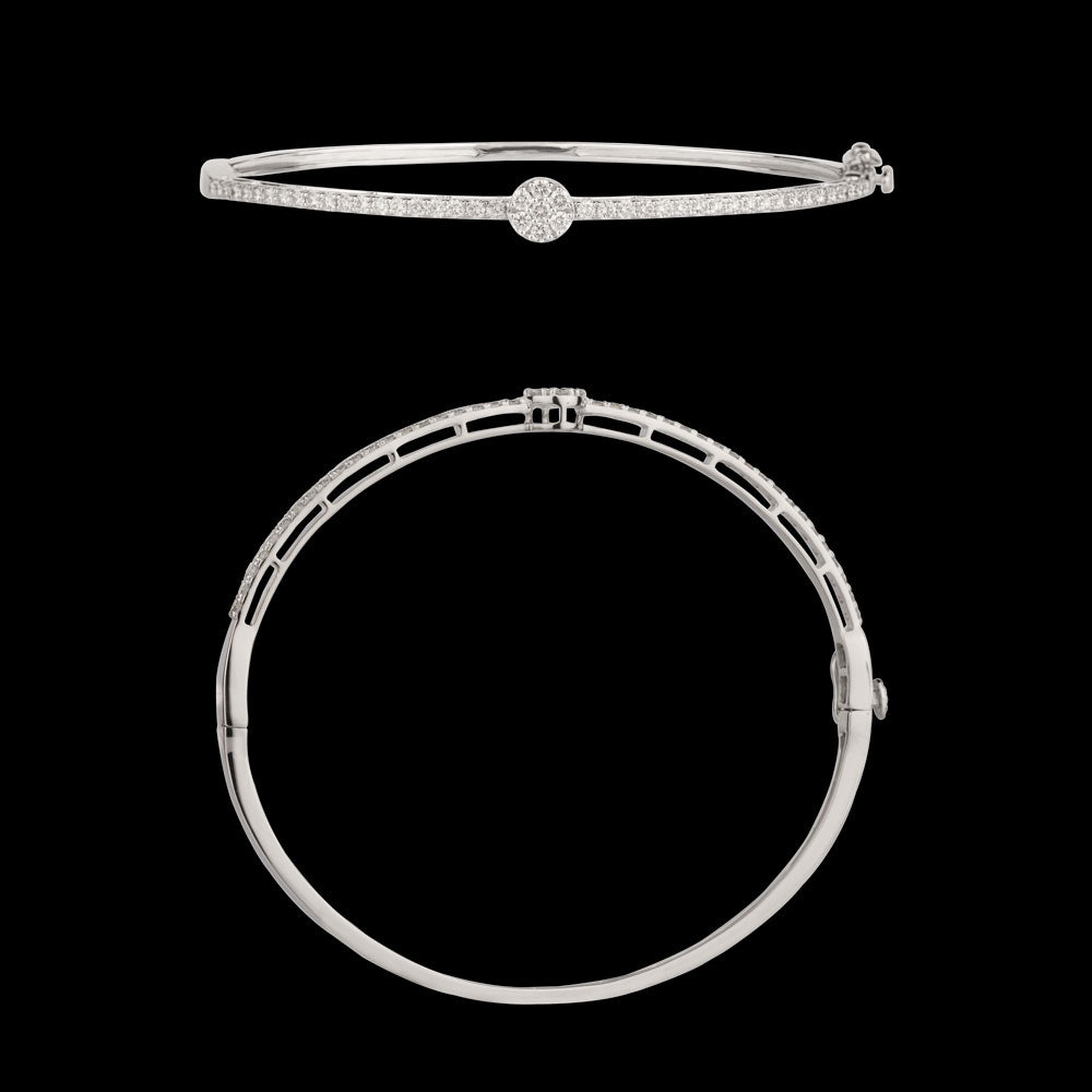 14K White Gold Diamond Kada - 0.86ct VS-SI-HI