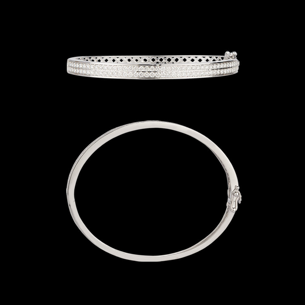 18K White Gold Diamond Kada - 1.987ct VVS-VS-GH