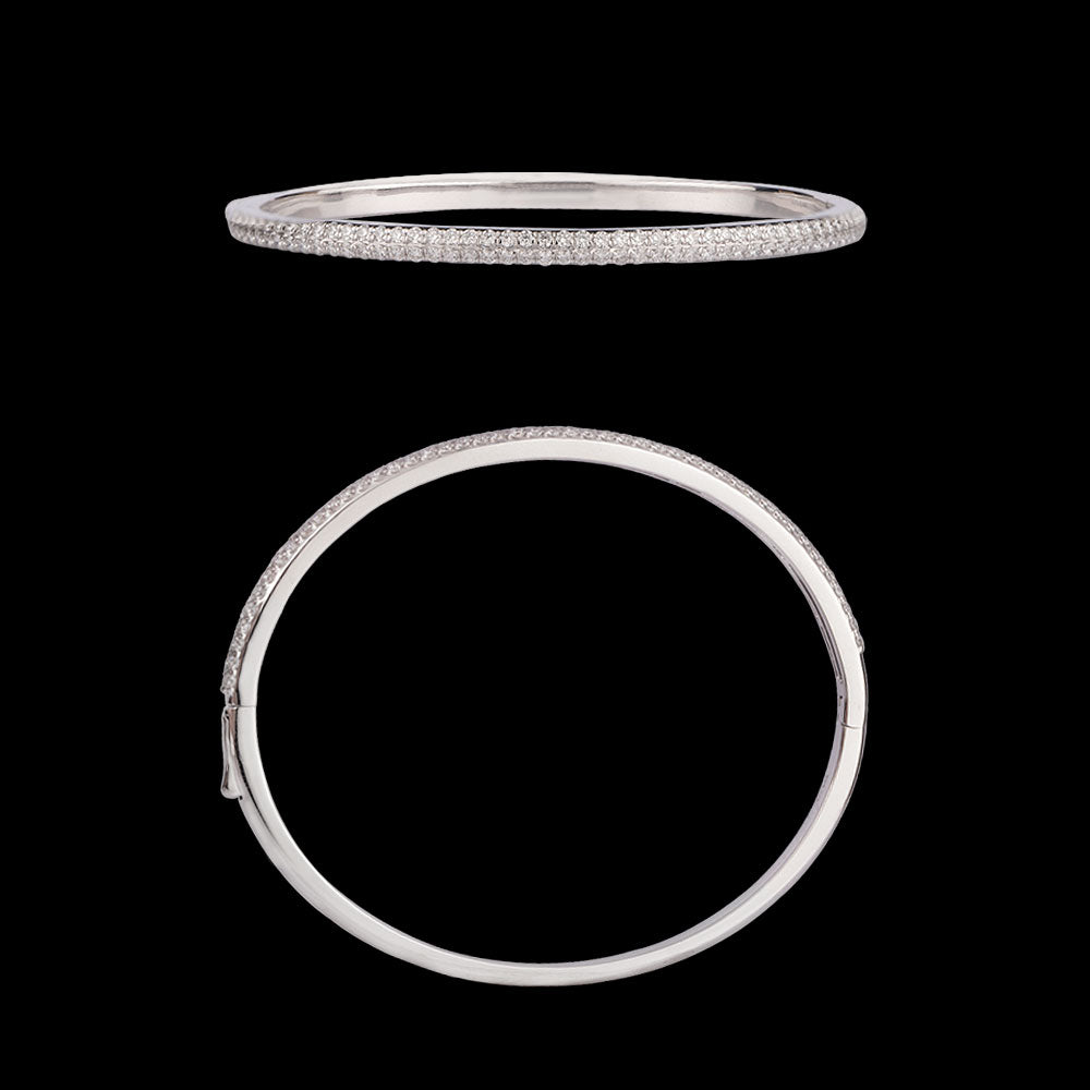 18K White Gold Diamond Kada - 1.473ct VVS-VS-GH