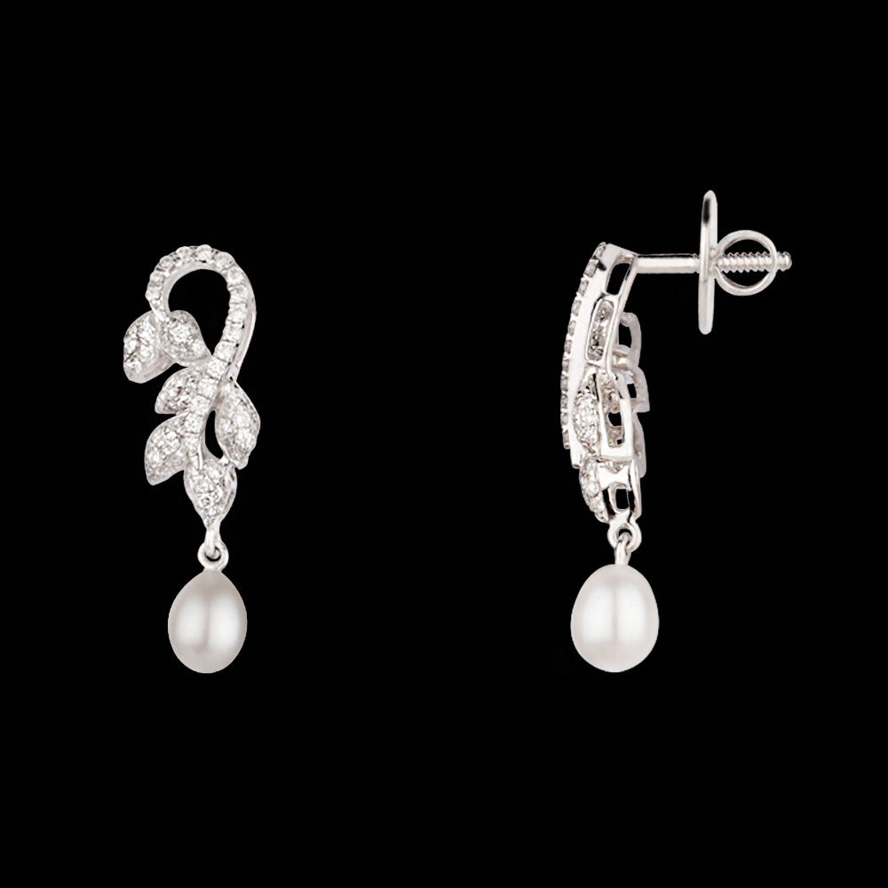 18K White Gold Diamond Earrings - 0.54ct VS-GH with Colour Stones