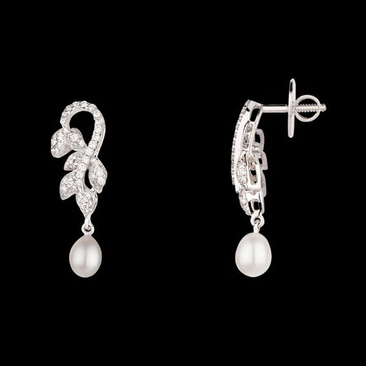 18K White Gold Diamond Earrings - 0.54ct VS-GH with Colour Stones