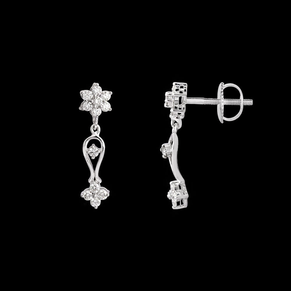 18K White Gold Diamond Earrings - 0.716ct VVS-VS-GH