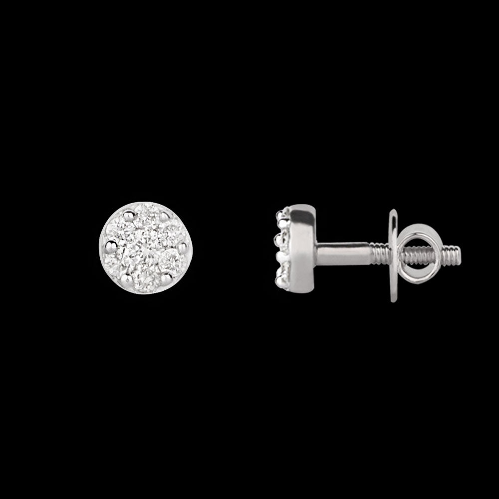 14K White Gold Diamond Earrings - 0.12ct SI-HI