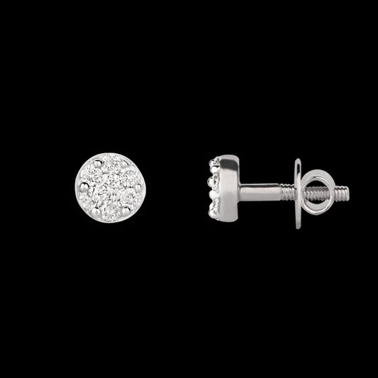 14K White Gold Diamond Earrings - 0.12ct SI-HI