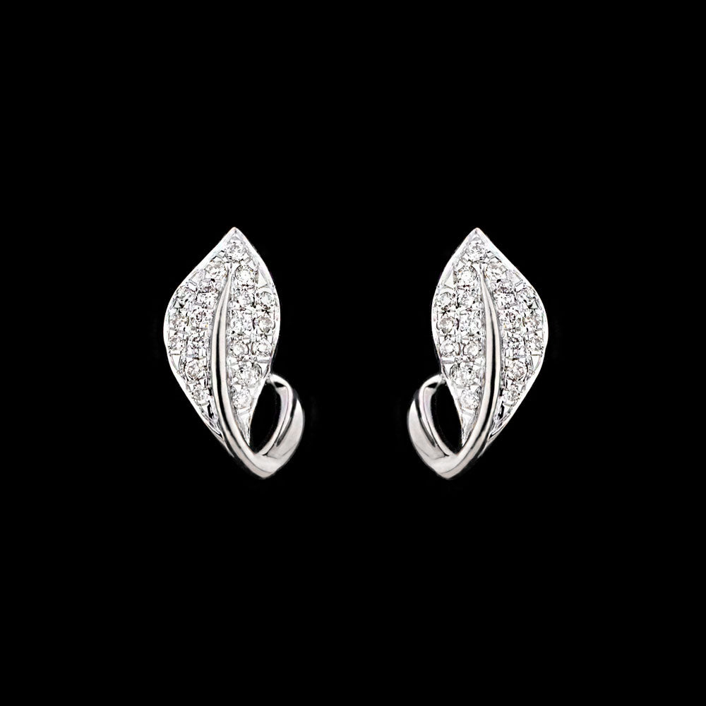 18K White Gold Diamond Earrings - 0.2ct VS-GH