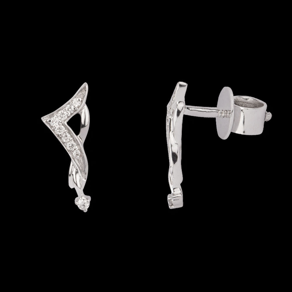 14K Two Tone Gold Diamond Earrings - 0.09ct SI-IJ