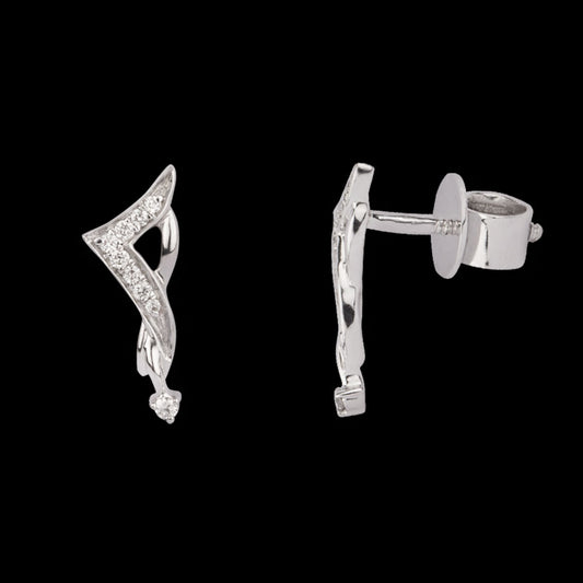 14K Two Tone Gold Diamond Earrings - 0.09ct SI-IJ