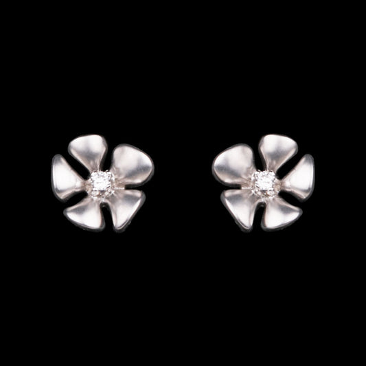 18K White Gold Diamond Earrings - 0.02ct VVS-EF
