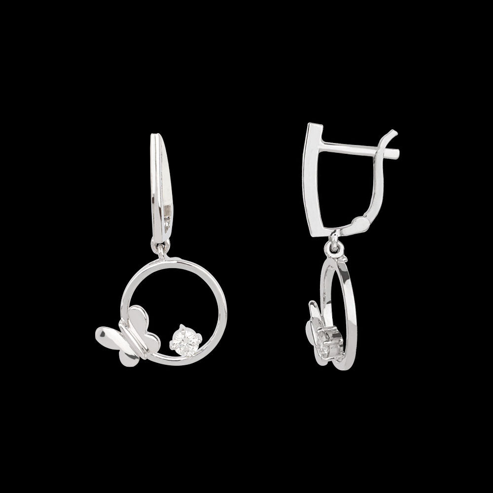 14K White Gold Diamond Earrings - 0.22ct SI-IJ