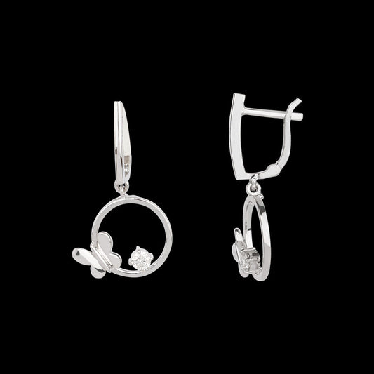 14K White Gold Diamond Earrings - 0.22ct SI-IJ