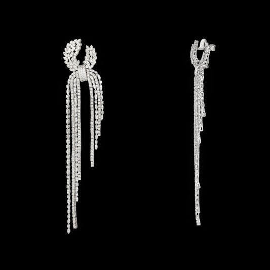 18K White Gold Diamond Earrings - 5.81ct SI-GH