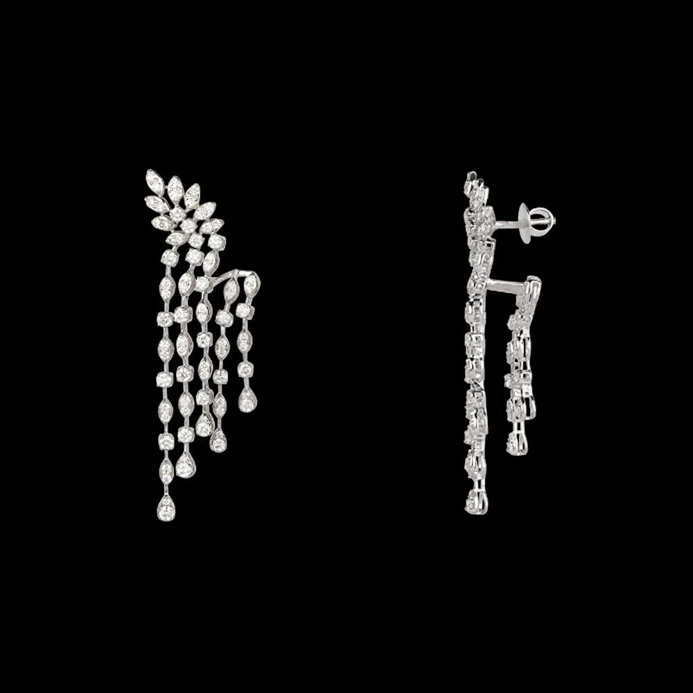 18K White Gold Diamond Earrings - 3.6ct VS-SI-FG
