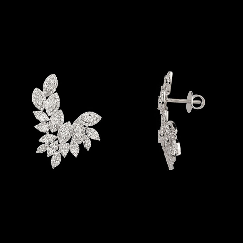 18K White Gold Diamond Earrings - 2.77ct VVS-VS-HI