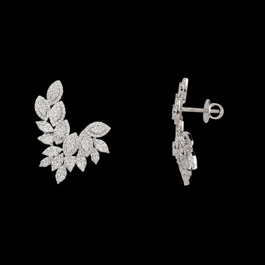 18K White Gold Diamond Earrings - 2.77ct VVS-VS-HI