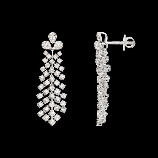14K White Gold Diamond Earrings - 1.478ct VS-GH