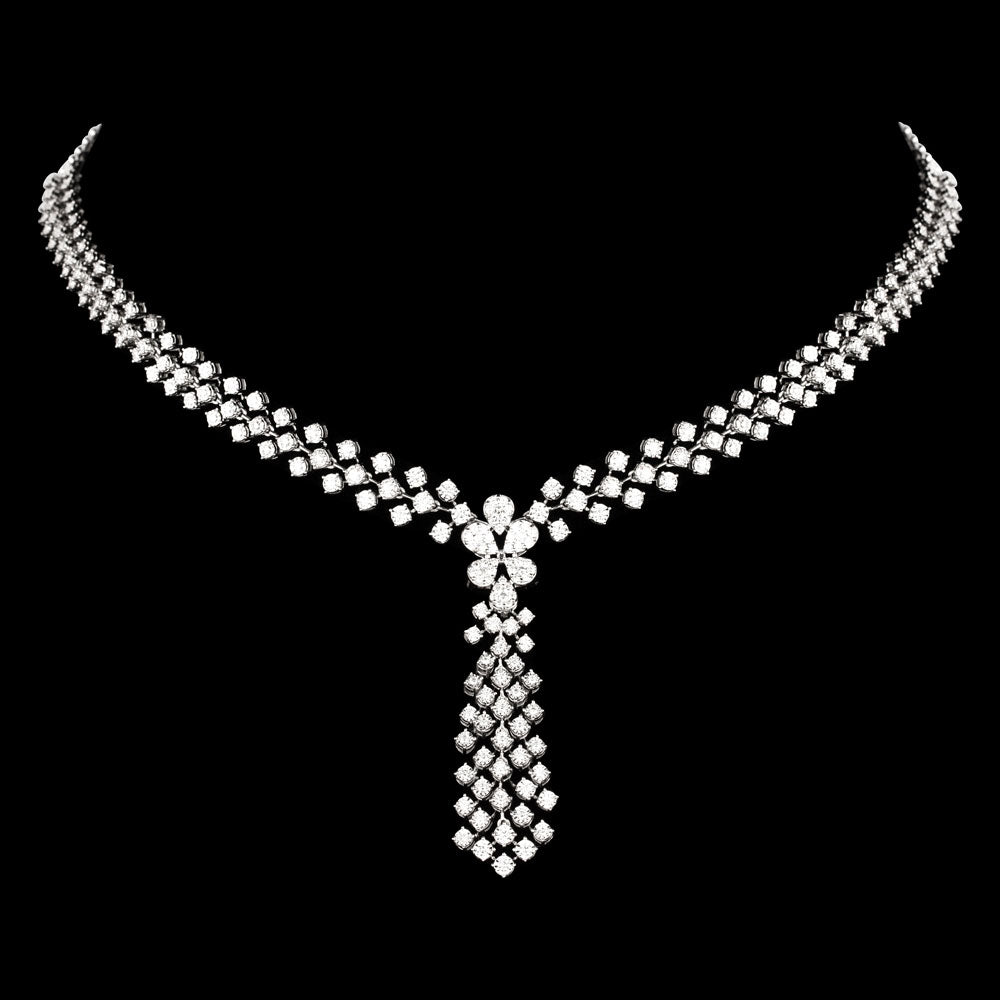 14K White Gold Diamond Necklace - 2.354ct VS-GH