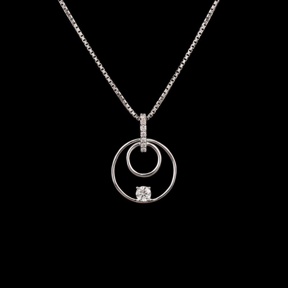 14K White Gold Diamond Pendant - 0.15ct VS-GH