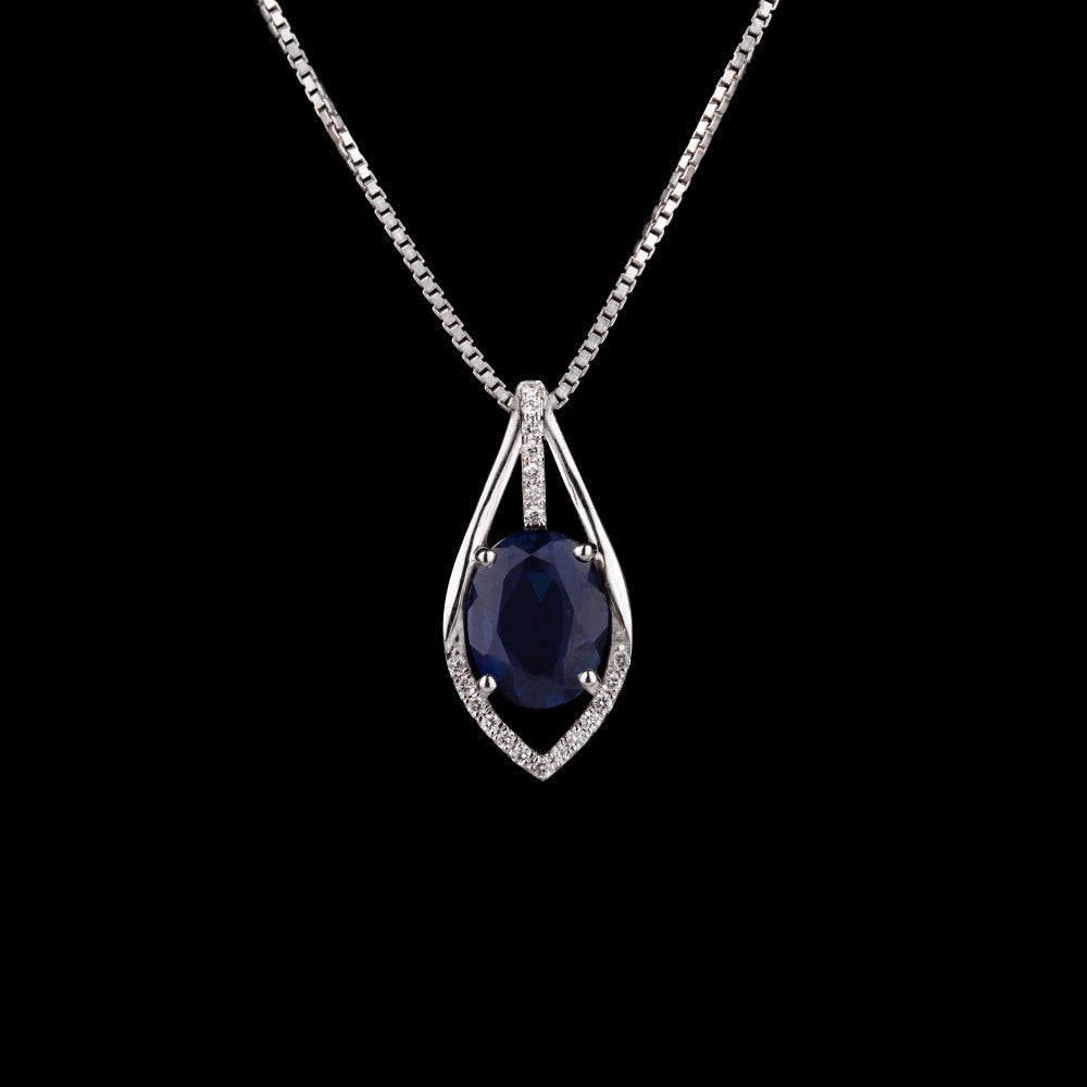 18K White Gold Diamond Pendant - 0.08ct VS-GH with Colour Stones