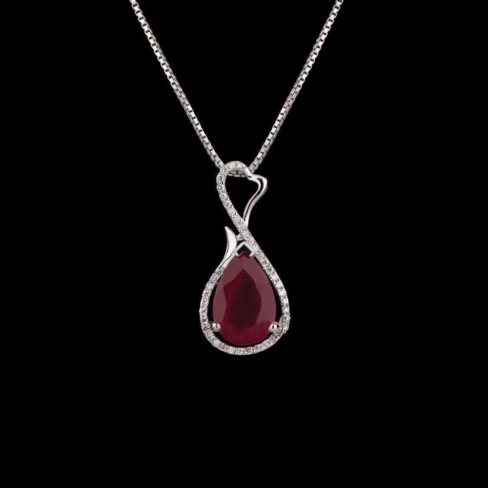 18K White Gold Diamond Pendant - 0.17ct VS-GH with Colour Stones