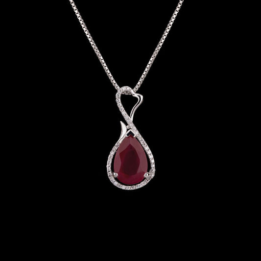 18K White Gold Diamond Pendant - 0.17ct VS-GH with Colour Stones
