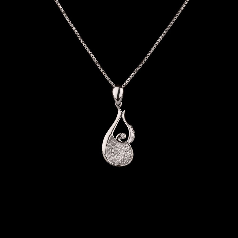 18K White Gold Diamond Pendant - 0.17ct VS-GH