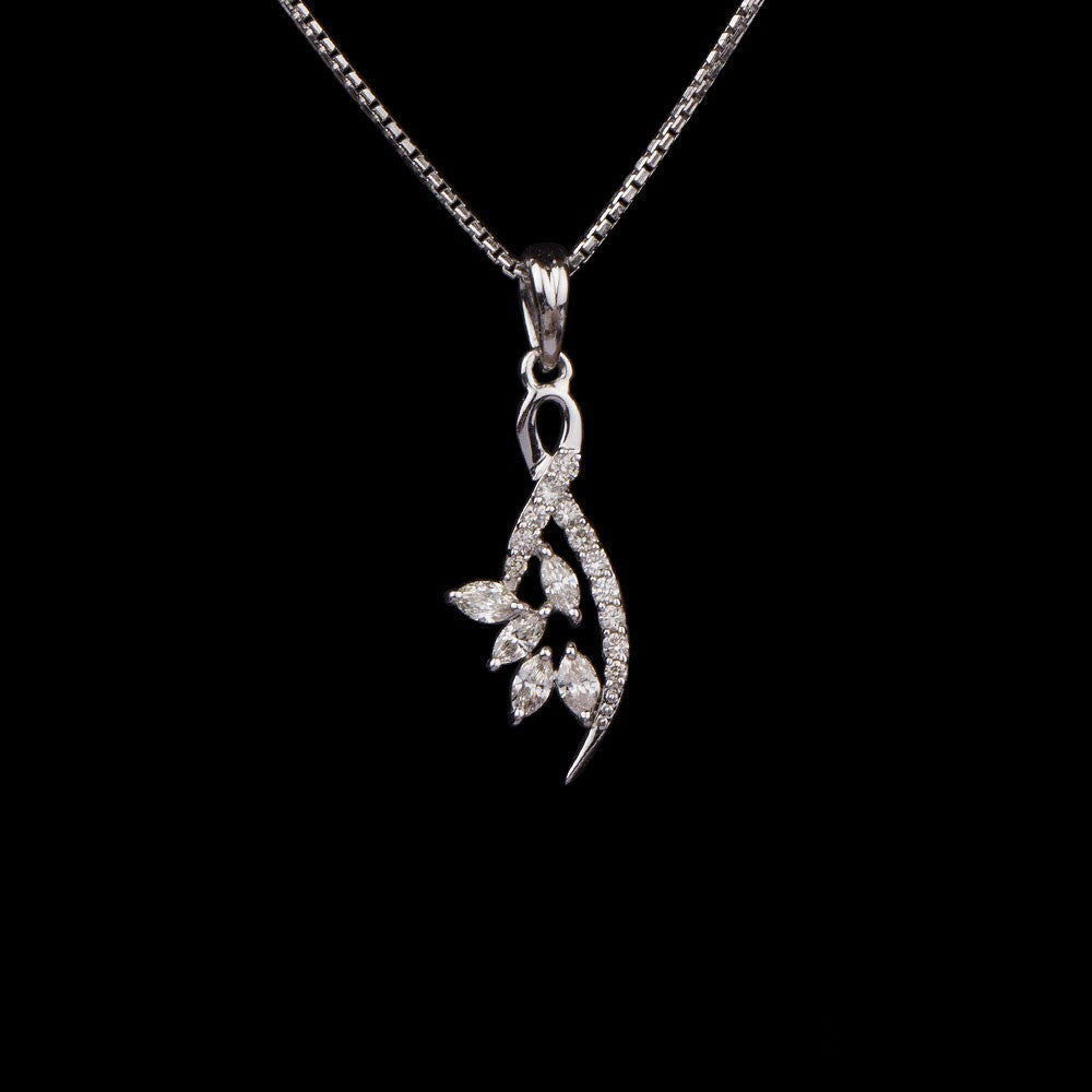 14K White Gold Diamond Pendant - 0.29ct SI-IJ