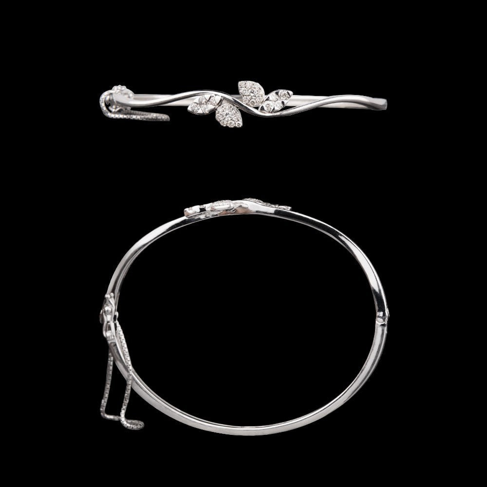 18K White Gold Diamond Kada - 0.5ct SI-IJ
