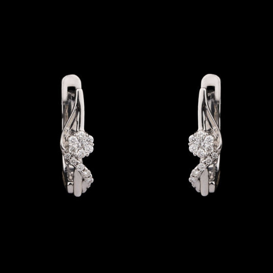 18K Yellow Gold Diamond Earrings - 0.21ct SI-GH