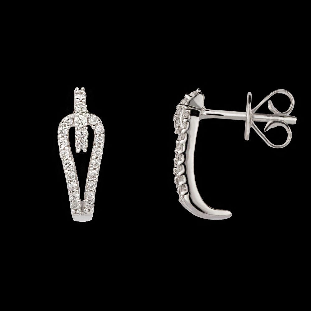 18K Yellow Gold Diamond Earrings - 0.18ct VS-GH