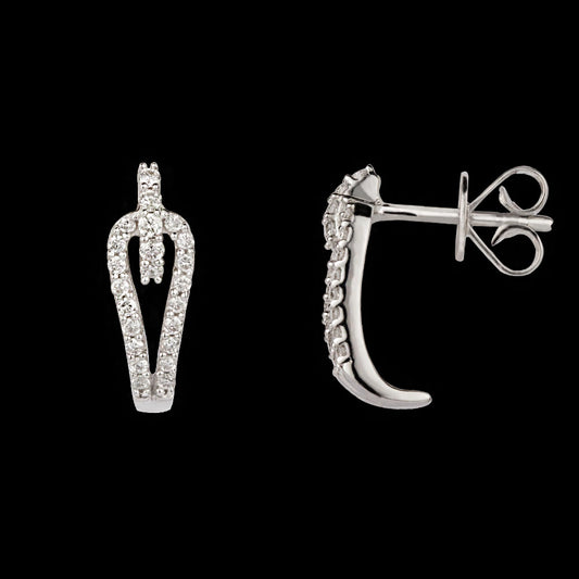 18K Yellow Gold Diamond Earrings - 0.18ct VS-GH