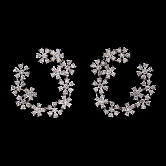 14K White Gold Diamond Earrings - 0.98ct SI-IJ