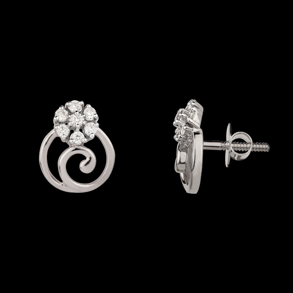 14K White Gold Diamond Earrings - 0.14ct VVS-EF