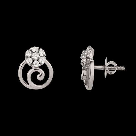 14K White Gold Diamond Earrings - 0.14ct VVS-EF