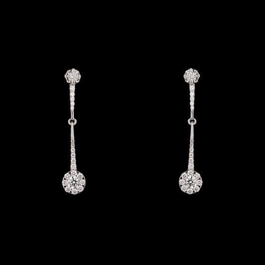18K White Gold Diamond Earrings - 0.87ct SI-GH