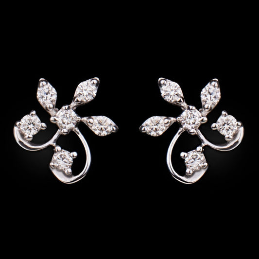 14K White Gold Diamond Earrings - 0.13ct SI-IJ