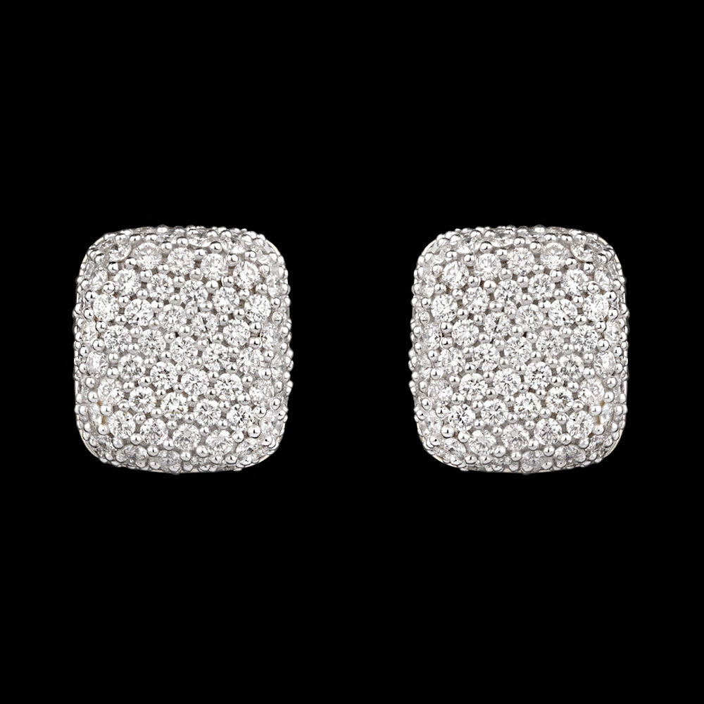 18K White Gold Diamond Earrings - 2ct VS-SI-FG