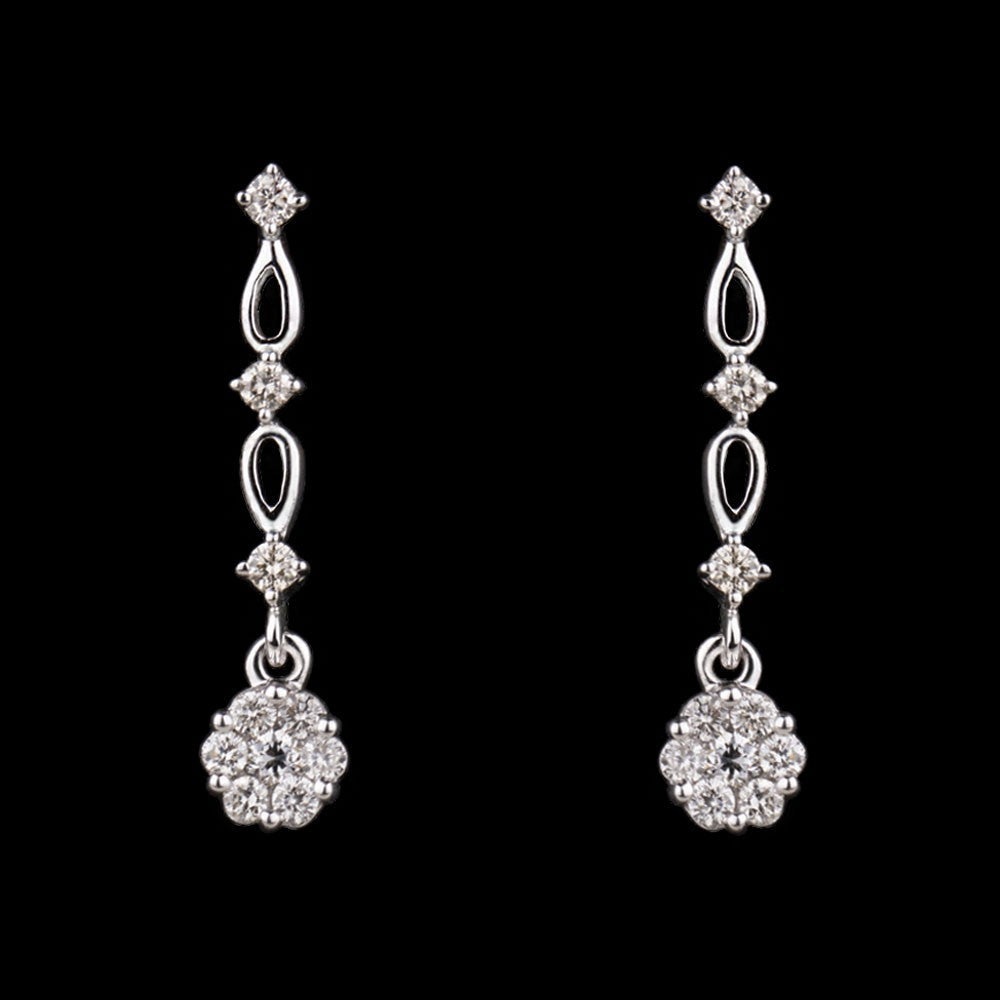 14K White Gold Diamond Earrings - 0.45ct SI-JK