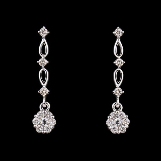14K White Gold Diamond Earrings - 0.45ct SI-JK