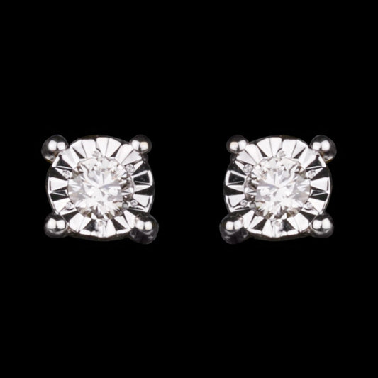 14K White Gold Diamond Earrings - 0.15ct SI-IJ