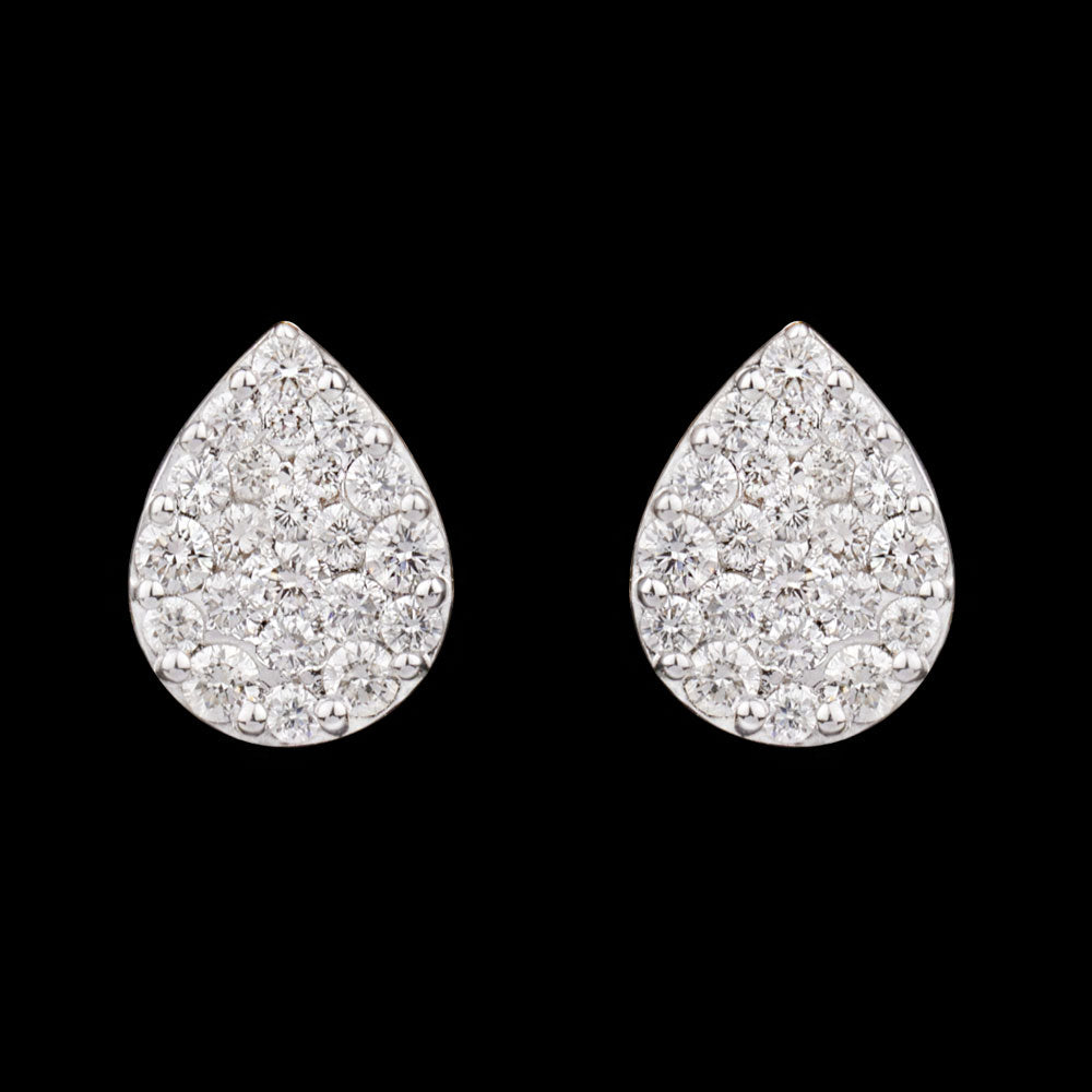 18K White Gold Diamond Earrings - 1.08ct VS-GH
