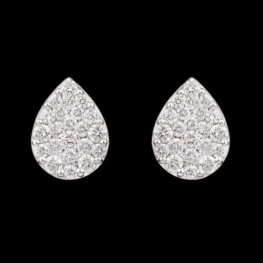 18K White Gold Diamond Earrings - 1.08ct VS-GH