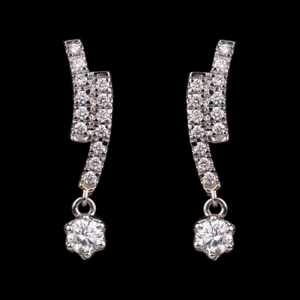 18K White Gold Diamond Earrings - 0.33ct VS-GH