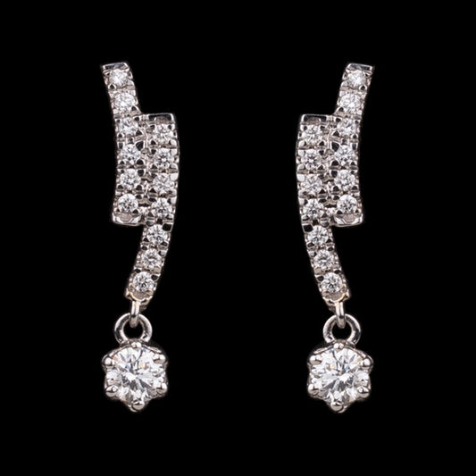 18K White Gold Diamond Earrings - 0.33ct VS-GH