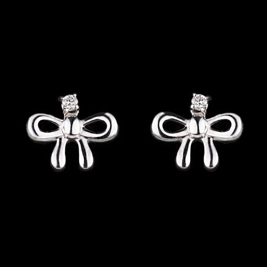 18K Yellow Gold Diamond Earrings - 0.03ct SI-IJ