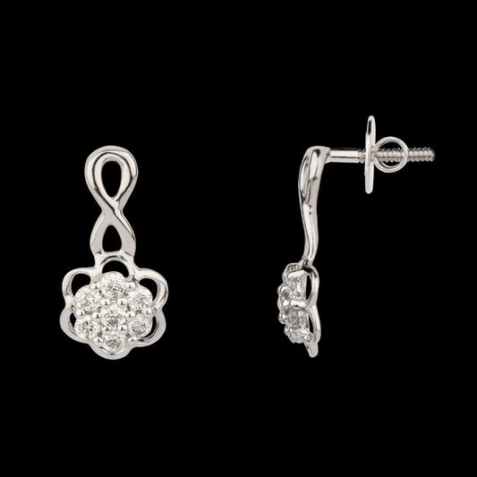 18K White Gold Diamond Earrings - 0.2ct VS-IJ
