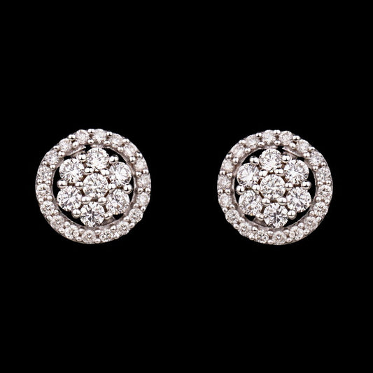18K White Gold Diamond Earrings - 0.53ct SI-IJ