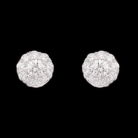 18K White Gold Diamond Earrings - 0.17ct SI-GH