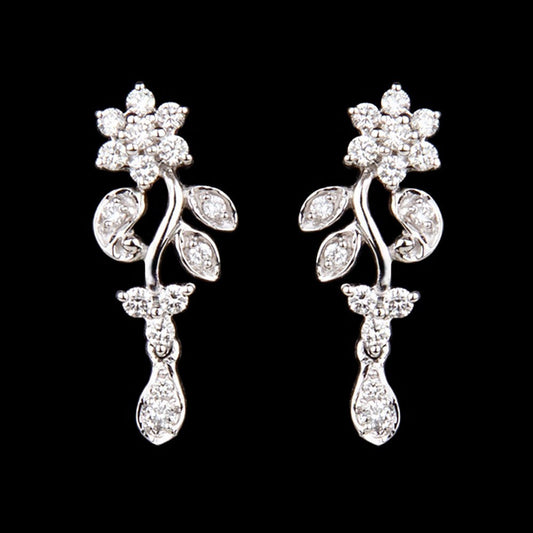 18K White Gold Diamond Earrings - 0.37ct SI-GH
